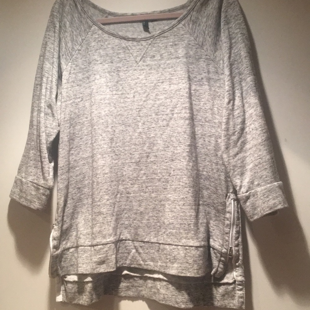 Black, White, Grey Heathered Crew Neck